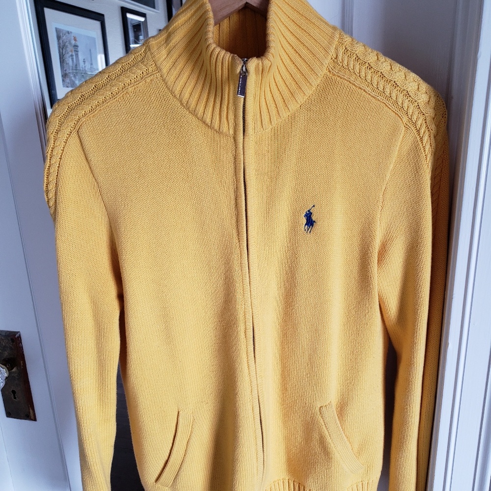 Ralph Lauren Sport yellow zippered cardigan